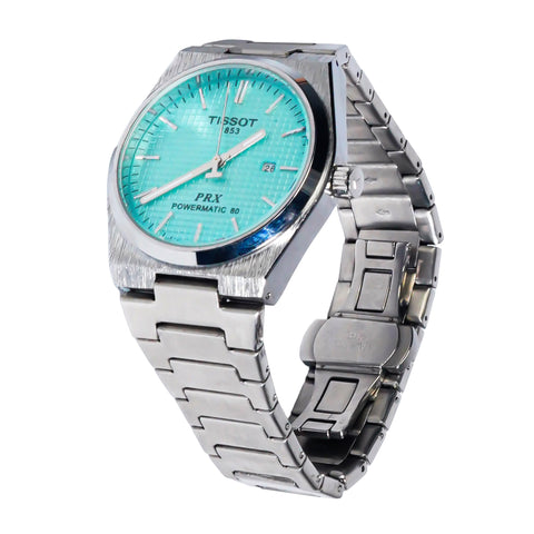 TISSOT PRX Men’s Swiss Made Quartz Watch – Light Ocean Blue Dial