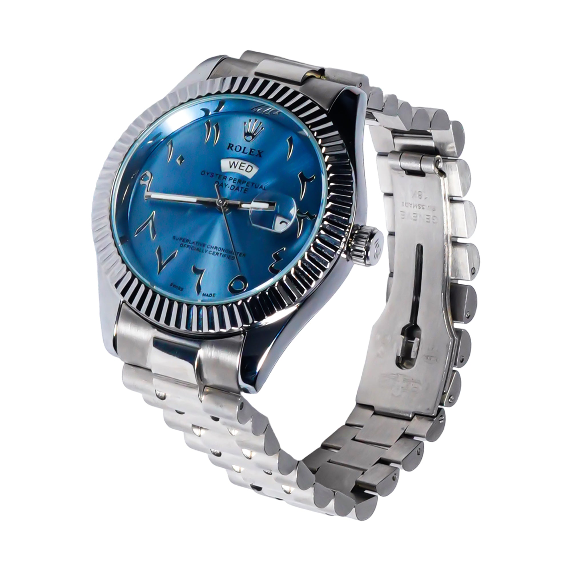 Rolex Chairman Genève – Baby Blue Elegance in Arabic Dial