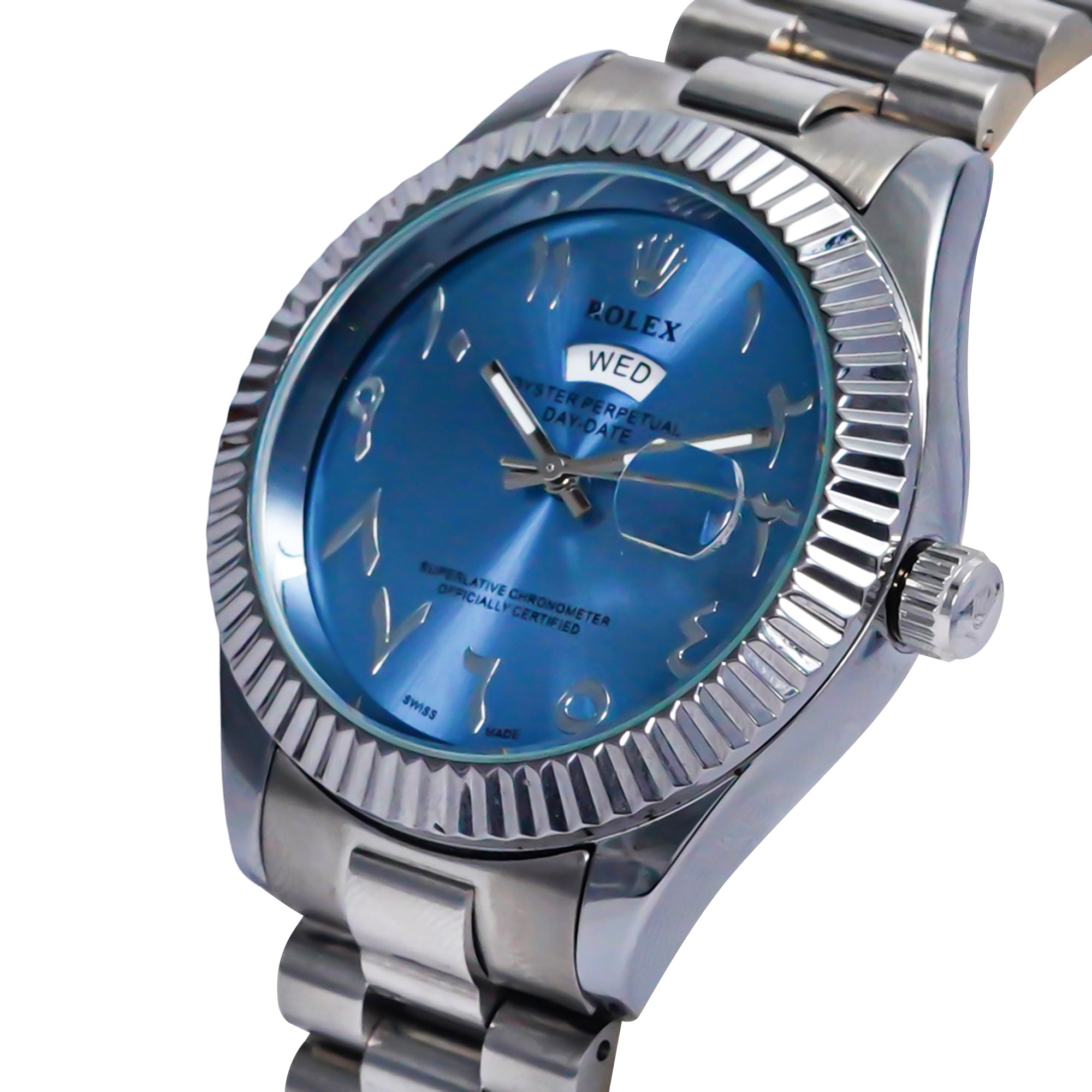 Rolex Chairman Genève – Baby Blue Elegance in Arabic Dial