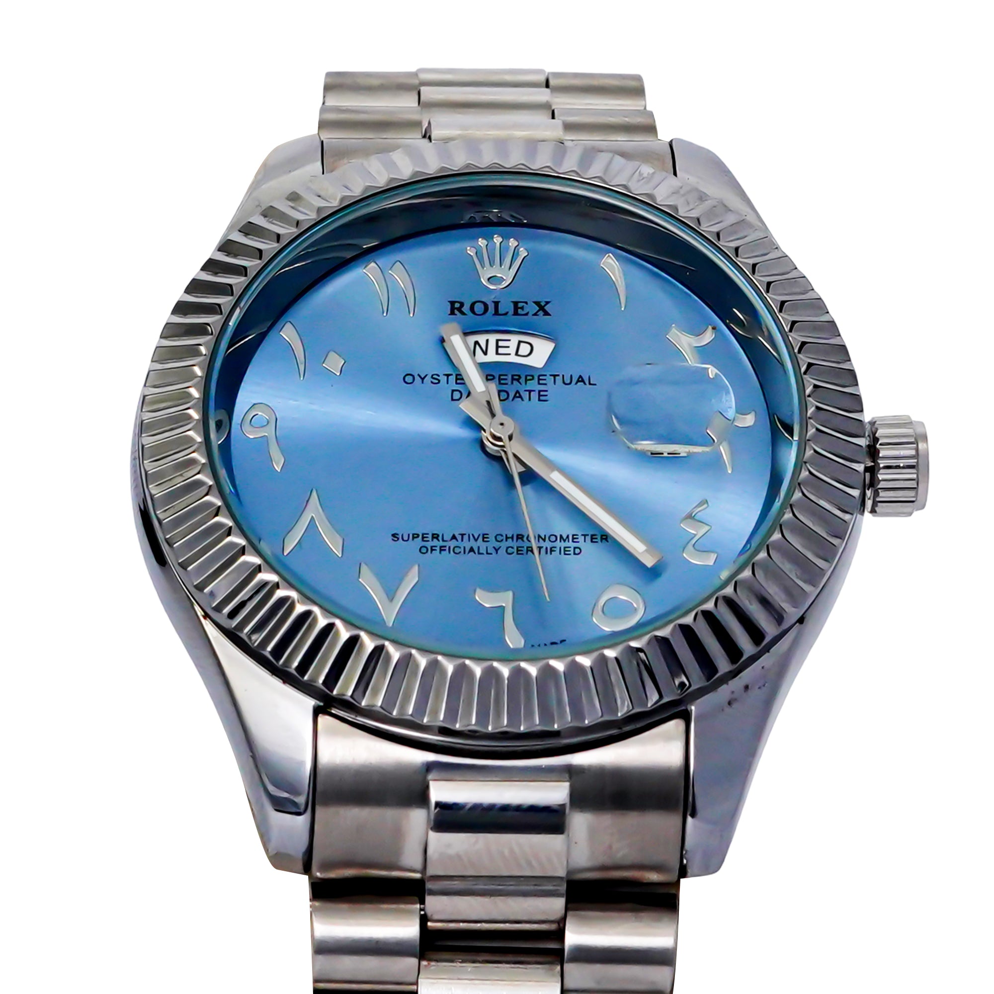 Rolex Chairman Genève – Baby Blue Elegance in Arabic Dial