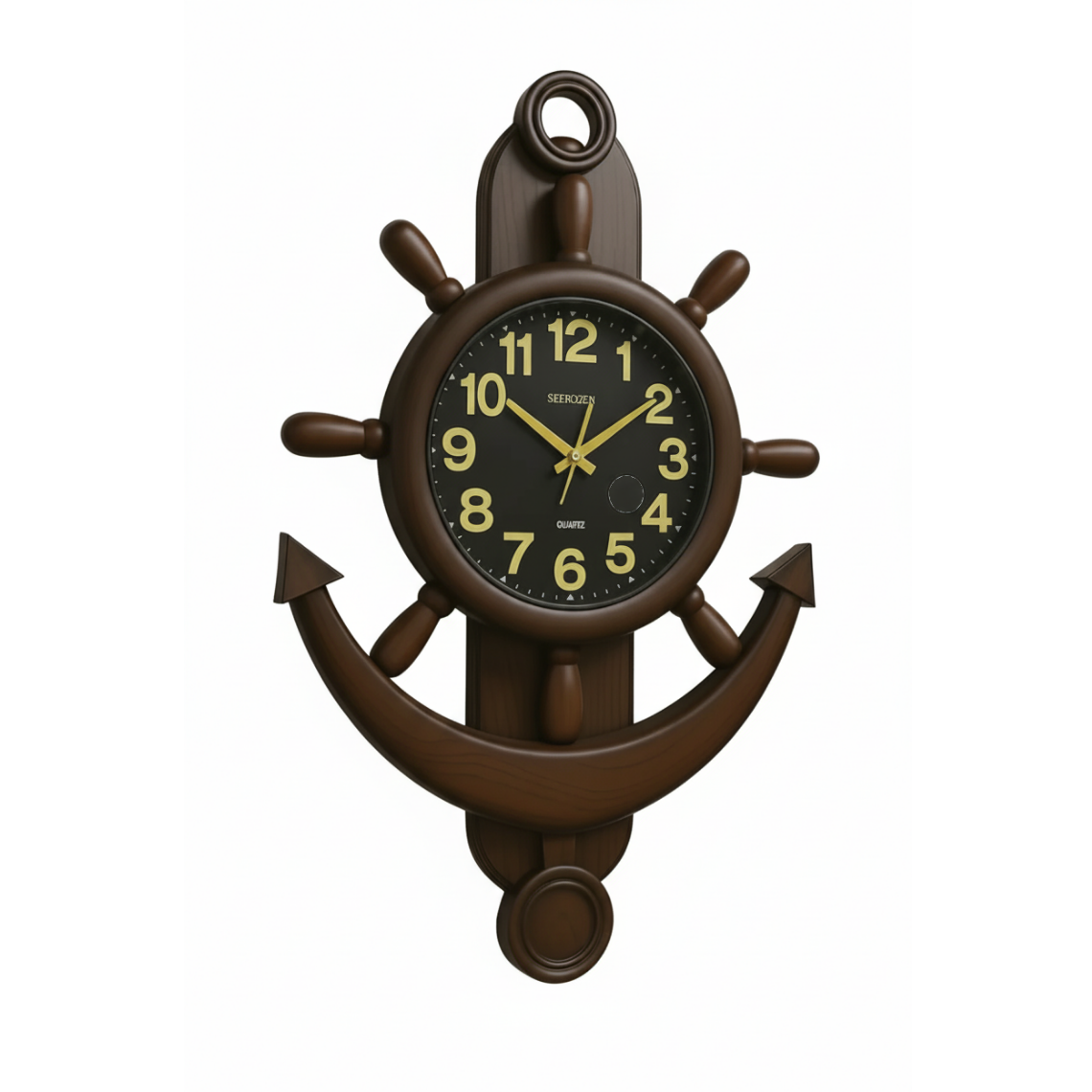 Anchor Wall Clock – Light Brown  with Cream Dial