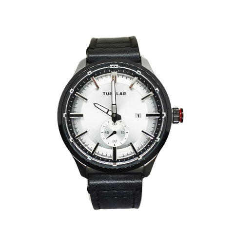 Tubular Men's Watch with Leather Strap